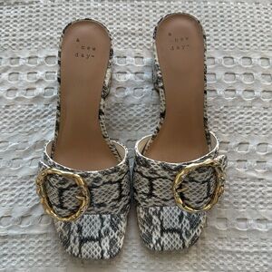 A New Day snake skin sandal with block heel